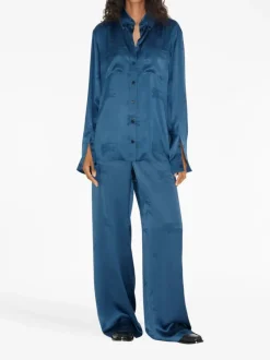Pants>BURBERRY Alex Silk Logo Pattern Trousers