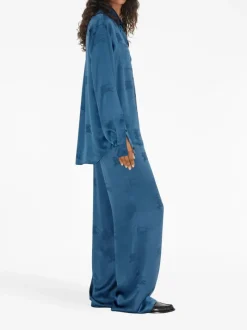 Pants>BURBERRY Alex Silk Logo Pattern Trousers