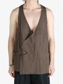 Jackets & Coats>ZIGGY CHEN Asymmetric Oversized Waistcoat