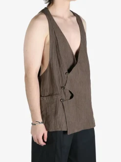Jackets & Coats>ZIGGY CHEN Asymmetric Oversized Waistcoat