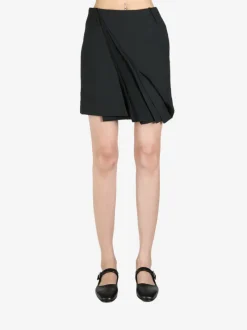 Skirts>FAX COPY EXPRESS Asymmetrical Pleated Midi Skirt