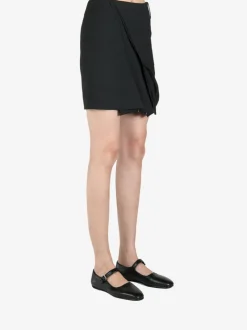 Skirts>FAX COPY EXPRESS Asymmetrical Pleated Midi Skirt