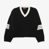 Knitwear>ENFANTS RICHES DEPRIMES Asymmetrical Varsity V-Neck Sweater