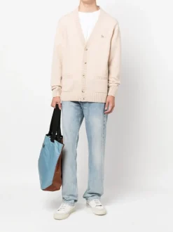 Knitwear>MAISON KITSUNE Baby Fox Patch Cosy Cardigan
