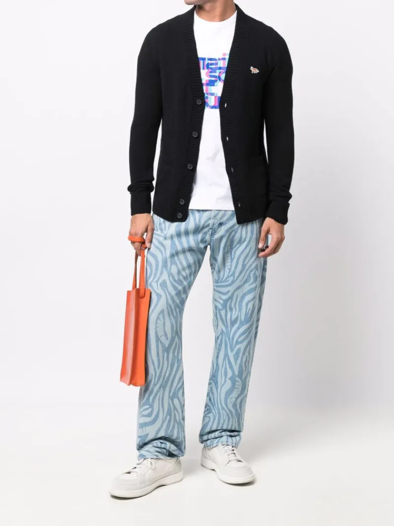 Knitwear>MAISON KITSUNE Baby Fox Patch Cosy Cardigan