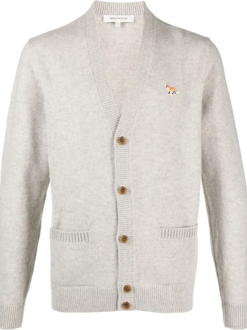 Knitwear>MAISON KITSUNE Baby Fox Patch Regular Cardigan