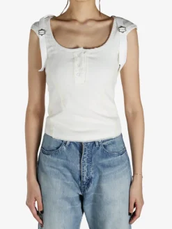 Tops>HYEIN SEO Back Strap Henley Top