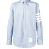 Shirts>THOM BROWNE 4 Bar Fitted Button Down Flannel Shirt