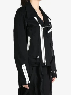 Jackets & Coats>YOHJI YAMAMOTO LIMI FEU Belt Detail Biker Jacket