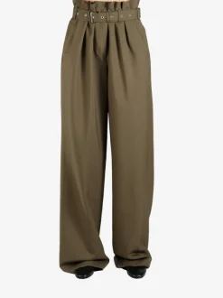 Pants>DRIES VAN NOTEN Belted Wool Trouser