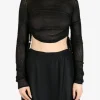 Sweats & Hoodies>ANN DEMEULEMEESTER Beta Cropped Open Rib Sweater
