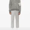 Jackets & Coats>THOM BROWNE Bicolor Tuck Rib Stitch Zip Up Bomber Jacket