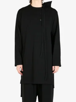 Shirts>YOHJI YAMAMOTO POUR HOMME Binder Henry Neck Tee