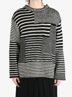 Knitwear>YOHJI YAMAMOTO POUR HOMME Border Round Neck Knit