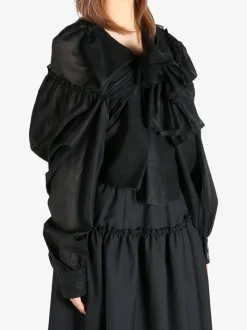 Tops>COMME DES GARCONS TAO Bow Decorated V-neck Loose Blouse