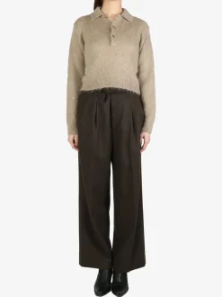 Knitwear>AURALEE Brushed Super Kid Mohair Knit Short Polo
