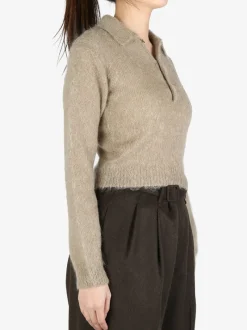 Knitwear>AURALEE Brushed Super Kid Mohair Knit Short Polo
