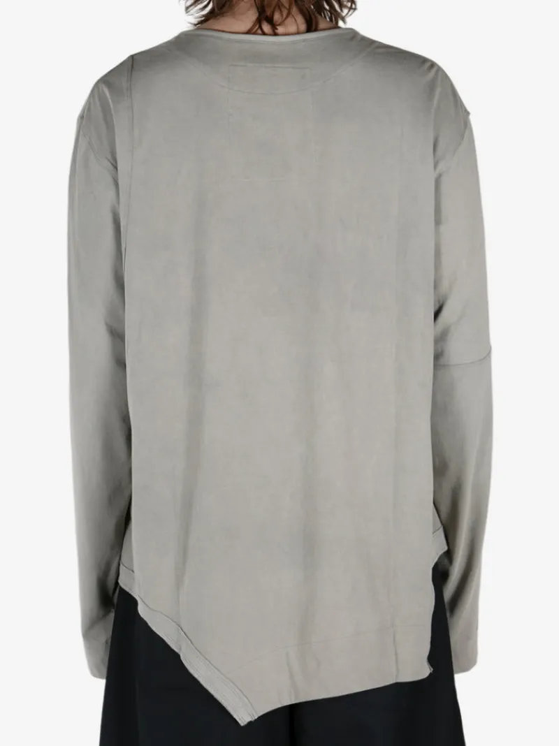 T-shirts>ZIGGY CHEN 4 Button Henley Neck Long Sleeve T-Shirt