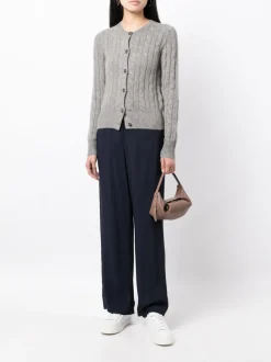Knitwear>POLO RALPH LAUREN Cable Knit Cashmere Classic Long Sleeve Cardigan