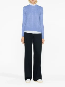 Knitwear>POLO RALPH LAUREN Cable Knit Cotton Crewneck Sweater