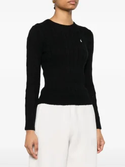 Knitwear>POLO RALPH LAUREN Cable Knit Cotton Crewneck Sweater