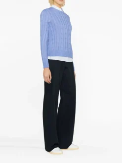 Knitwear>POLO RALPH LAUREN Cable Knit Cotton Crewneck Sweater