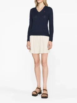 Knitwear>POLO RALPH LAUREN Cable Knit V Neck Sweater