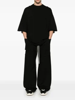 Pants>RICK OWENS DRKSHDW Canvas Creatch Wide Cargo Drawstring Pants