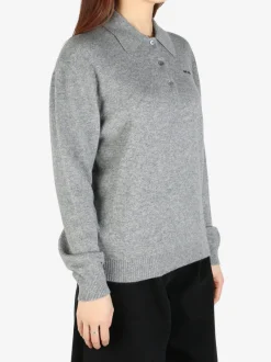Knitwear>MIU MIU Cashmere Knit Polo Shirt