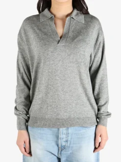Knitwear>AURALEE Cashmere Silk Skipper Polo