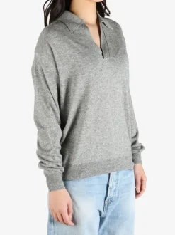 Knitwear>AURALEE Cashmere Silk Skipper Polo