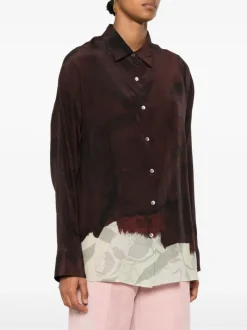Shirts>DRIES VAN NOTEN Casio Print Shirt