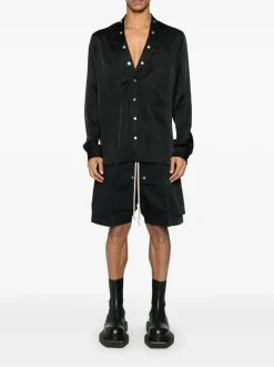 Shirts>RICK OWENS Charmeuse Larry Fogpocket Shirt