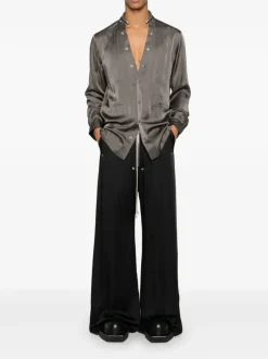 Shirts>RICK OWENS Charmeuse Larry Fogpocket Shirt