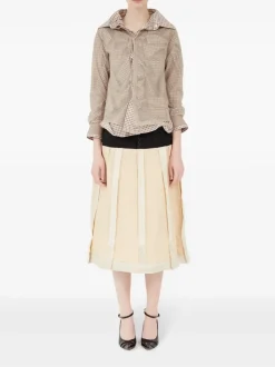 Shirts>MAISON MARGIELA Checkered Mesh Layered Blouse
