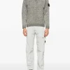 Knitwear>STONE ISLAND Chenille Mock Neck Jumper