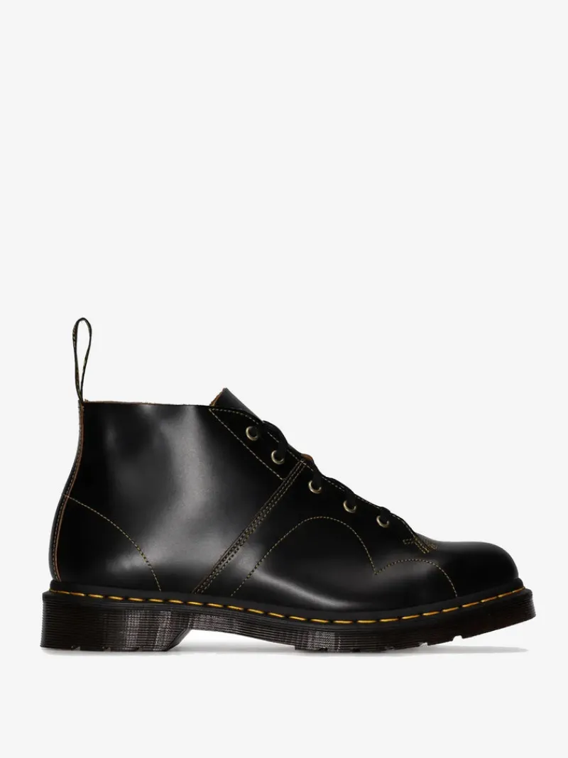 Boots>DR. MARTENS Church Black Vintage Smooth Boot