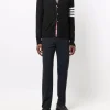 Knitwear>THOM BROWNE Classic 4 Bar Merino Wool V-Neck Cardigan