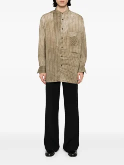 Shirts>ZIGGY CHEN Classic Stripe Pleated Shirt
