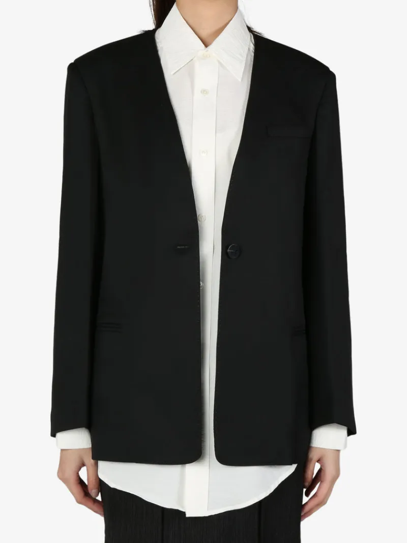 Jackets & Coats>ATELIER NEW YORK Collarless Blazer