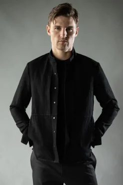 Shirts>RORKE BADER Compound Linen Overshirt