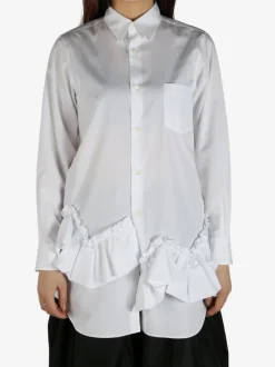 Shirts>COMME DES GARCONS COMME DES GARCONS Cotton Frill Hem Blouse
