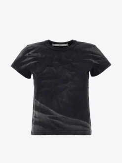 T-shirts>ALEXANDER WANG Crease Wash Shrunken Jersey Tee