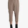 Pants>RICK OWENS Crepe Drawstring Cropped Pants