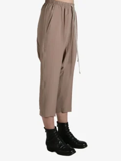 Pants>RICK OWENS Crepe Drawstring Cropped Pants