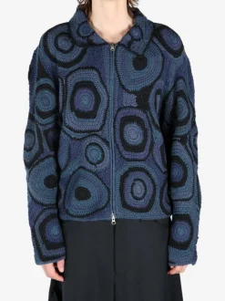 Jackets & Coats>THE ELDER STATESMAN Crochet Strata Jacket