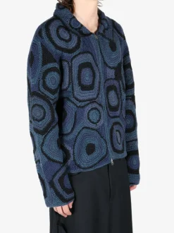 Jackets & Coats>THE ELDER STATESMAN Crochet Strata Jacket
