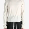Knitwear>RICK OWENS Cropped Biker Round Neck Sweater