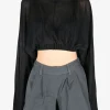 Shirts>RICK OWENS Cropped Hooded Tunic