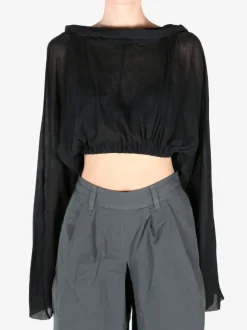 Shirts>RICK OWENS Cropped Hooded Tunic